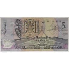 AUSTRALIA 1992 . FIVE 5 DOLLARS BANKNOTE . COLE/FRASER . LAST PREFIX AB19